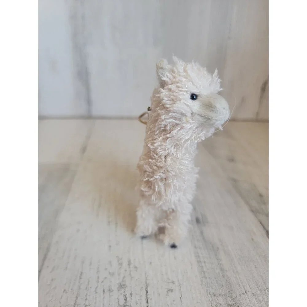 Plush Llama‎ ornament Faux fur white zoo xmas